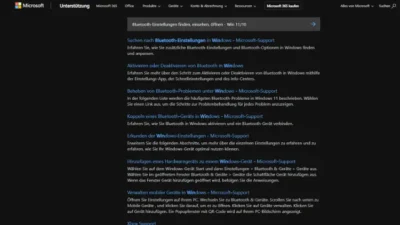 Bluetooth-Einstellungen finden, einsehen, öffnen - Win 1110