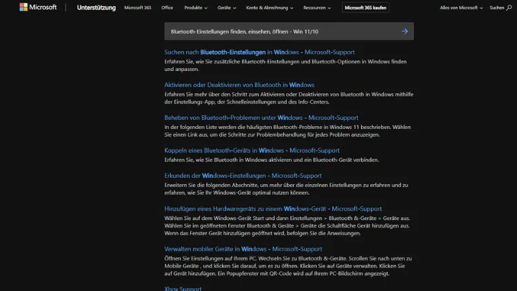 Bluetooth-Einstellungen finden, einsehen, öffnen - Win 1110