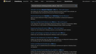 Bluetooth-Netzwerk, Verbindung herstellen, aufbauen - Win 1110