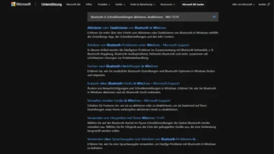 Bluetooth in Schnelleinstellungen aktivieren, deaktivieren - Win 1110