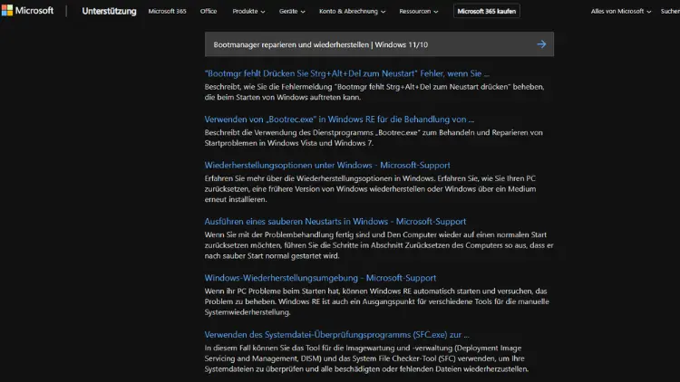 Bootmanager reparieren und wiederherstellen | Windows 11/10
