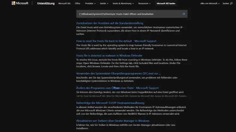 CWindowsSystem32driversetc Hosts-Datei öffnen und bearbeiten