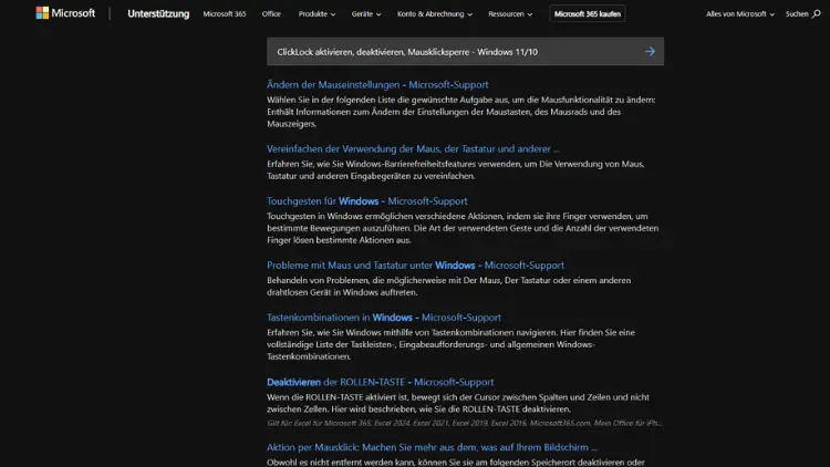 ClickLock aktivieren, deaktivieren, Mausklicksperre - Windows 1110