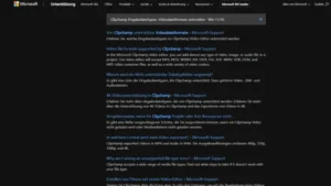 Clipchamp Eingabedateitypen, Videodateiformate unterstützt - Win 1110