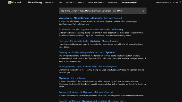 Clipchamp Markenkit-Tools, Marken-Sammlung verwenden - Win 1110
