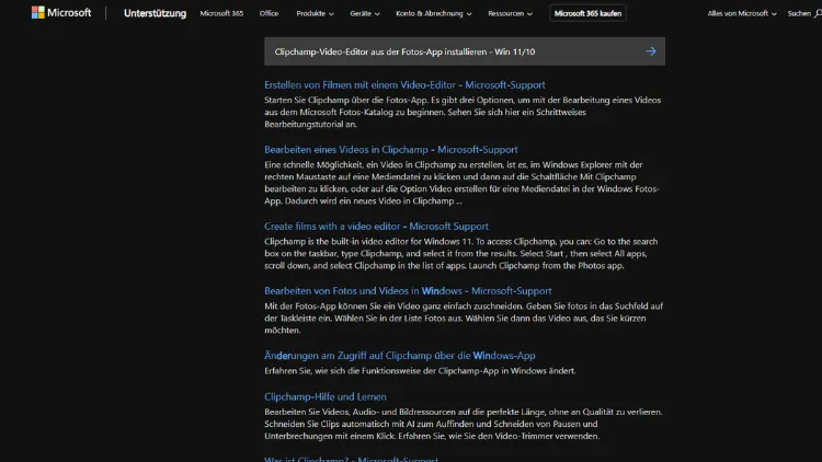 Clipchamp-Video-Editor aus der Fotos-App installieren - Win 1110
