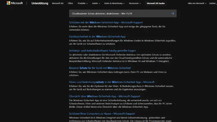 Cloudbasierter Schutz aktivieren, deaktivieren - Win 1110