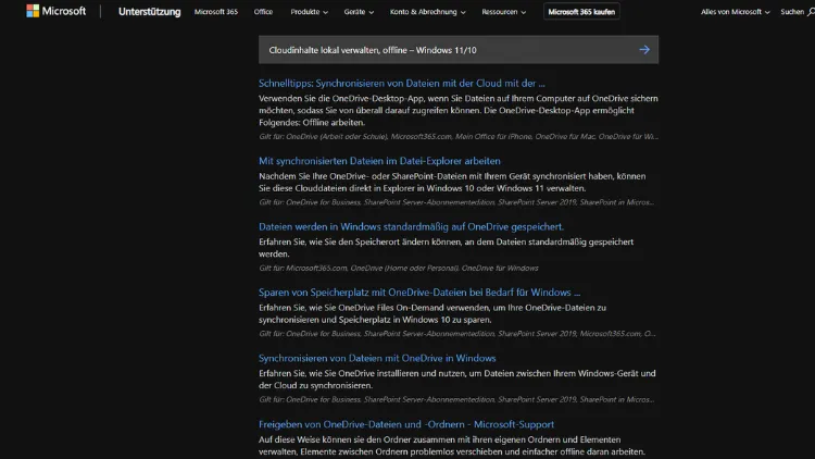 Cloudinhalte lokal verwalten, offline – Windows 1110