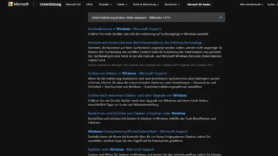 Datei-Indizierung ändern, Index anpassen - Windows 1110