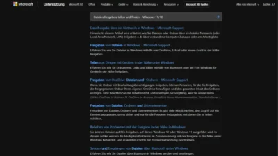 Dateien freigeben, teilen und finden – Windows 1110