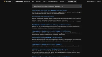 Dateien löschen, leeren, extern verschieben - Windows 1110