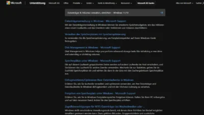 Datenträger & Volumes verwalten, einrichten – Windows 1110