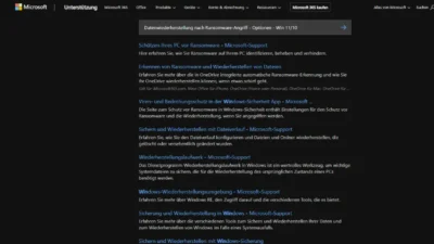 Datenwiederherstellung nach Ransomware-Angriff - Optionen - Win 1110