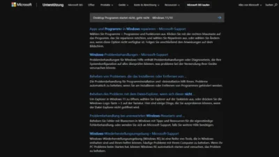 Desktop Programm startet nicht, geht nicht - Windows 1110