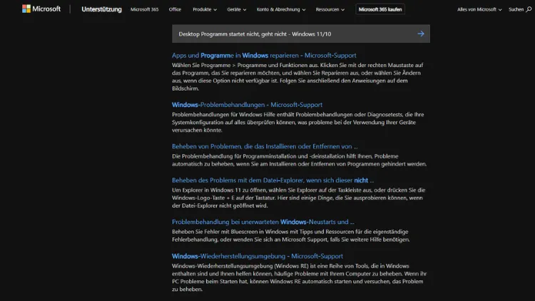 Desktop Programm startet nicht, geht nicht - Windows 1110