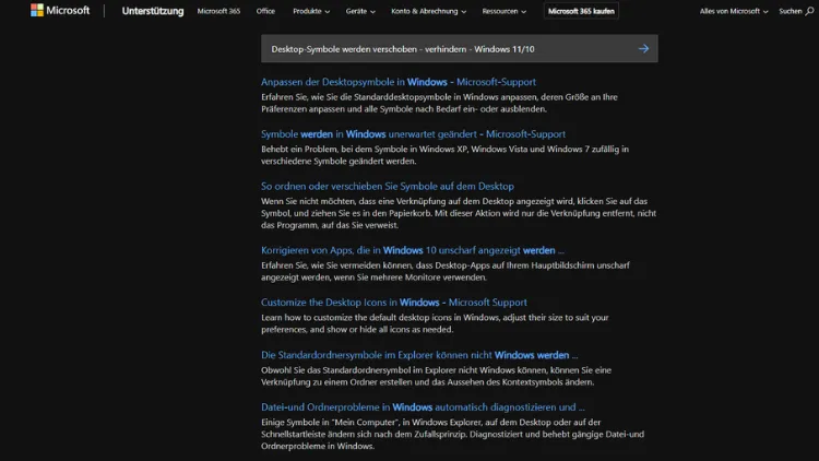 Desktop-Symbole werden verschoben - verhindern - Windows 1110