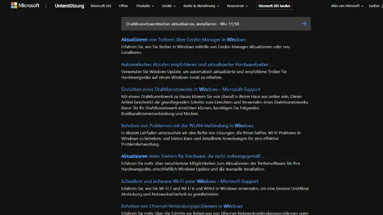 Drahtlosnetzwerktreiber aktualisieren, installieren - Win 1110