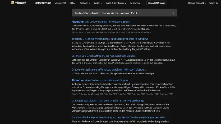 Druckaufträge abbrechen, stoppen, löschen – Windows 1110