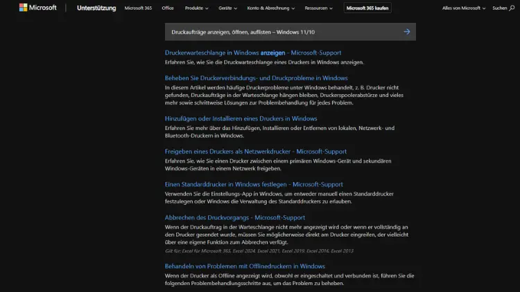 Druckaufträge anzeigen, öffnen, auflisten – Windows 1110