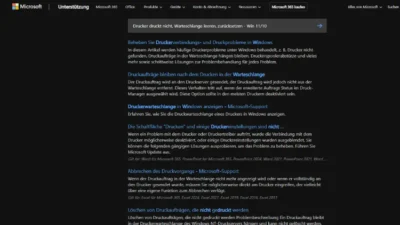 Drucker druckt nicht, Warteschlange leeren, zurücksetzen - Win 1110