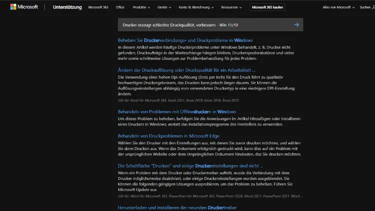 Drucker erzeugt schlechte Druckqualität, verbessern - Win 1110