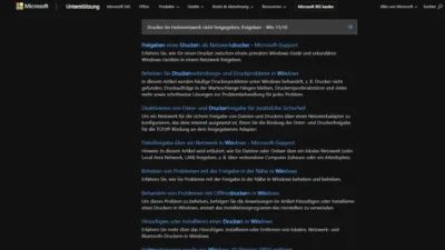 Drucker im Heimnetzwerk nicht freigegeben, freigeben - Win 1110