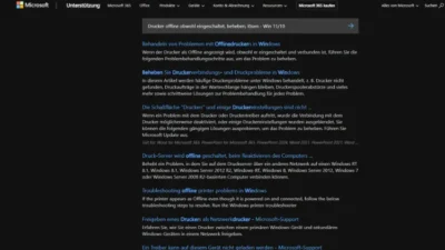 Drucker offline obwohl eingeschaltet, beheben, lösen - Win 1110