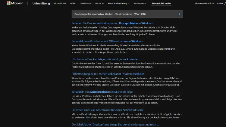 Druckerspooler neu starten, löschen - Druckprobleme - Win 1110