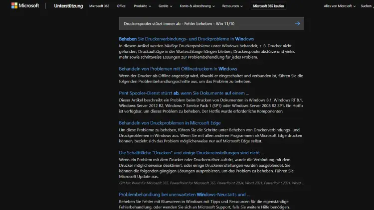 Druckerspooler stürzt immer ab - Fehler beheben - Win 1110