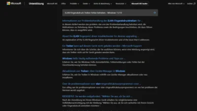 ELAN Fingerabdruck Treiber Fehler beheben - Windows 1110
