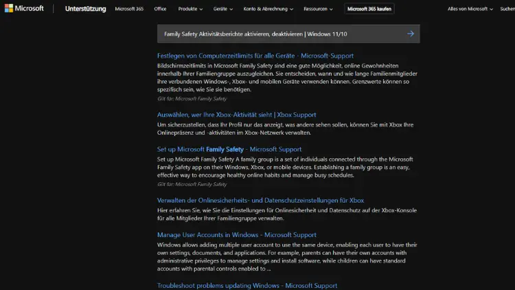 Family-Safety-Aktivitätsberichte aktivieren, deaktivieren | Windows 11/10