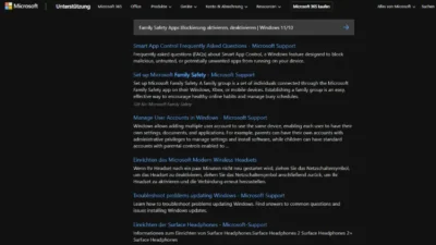 Family Safety Apps Blockierung aktivieren, deaktivieren | Windows 11/10