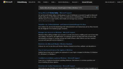 Family Safety Berechtigungen, Datenfreigabe & Rollen | Windows 11/10