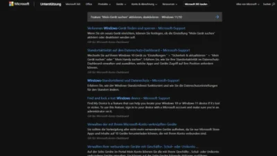 Feature Mein Gerät suchen aktivieren, deaktivieren - Windows 1110