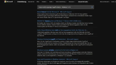 Feature nicht angezeigt Zugriff erhalten – Windows 1110