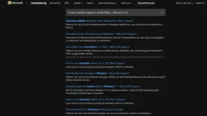 Fenster Animation anpassen, visuelle Effekte - Windows 1110