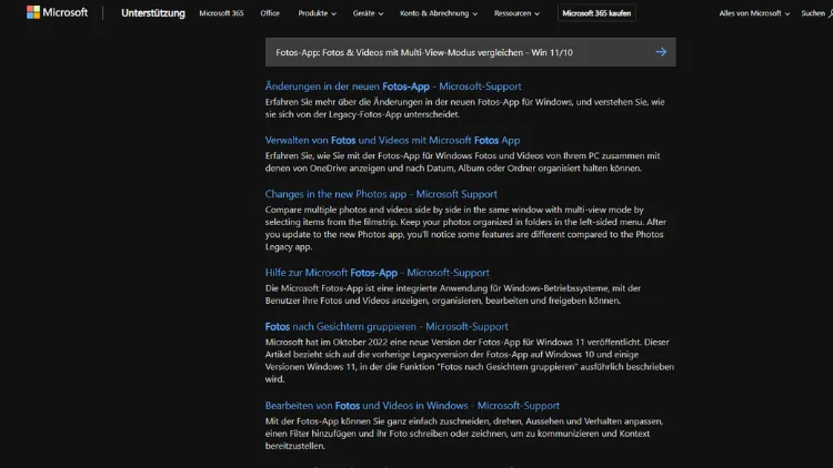 Fotos-App Fotos & Videos mit Multi-View-Modus vergleichen - Win 1110