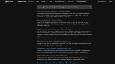 Fotos-Legacy-App, Einstellungen Gesichtsgruppierung einaus - Win 1110