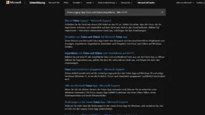 Fotos-Legacy-App Fotos und Videos importieren - Win 1110
