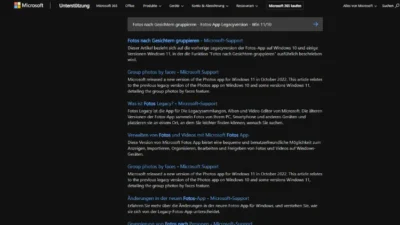 Fotos nach Gesichtern gruppieren - Fotos-App Legacyversion - Win 1110