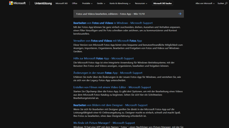 Fotos und Videos bearbeiten, editieren – Fotos App – Win 1110