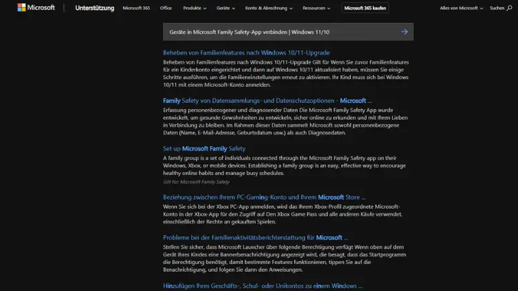 Geräte in Microsoft Family Safety-App verbinden  Windows 1110