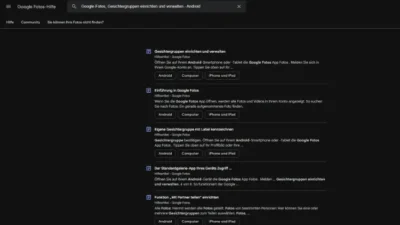Google-Fotos, Gesichtergruppen einrichten und verwalten - Android