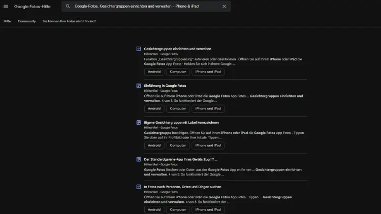 Google-Fotos, Gesichtergruppen einrichten und verwalten - iPhone & iPad