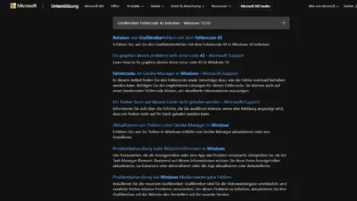 Grafiktreiber Fehlercode 43 beheben - Windows 1110
