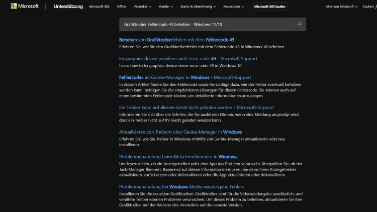 Grafiktreiber Fehlercode 43 beheben - Windows 1110