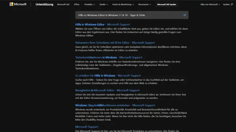 Hilfe zu Windows-Editor in Windows 11 & 10 - Tipps & Tricks