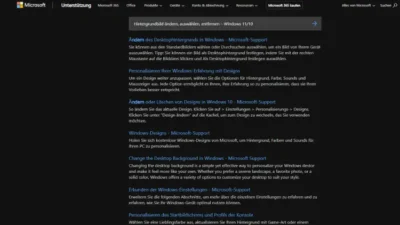 Hintergrundbild ändern, auswählen, entfernen – Windows 1110