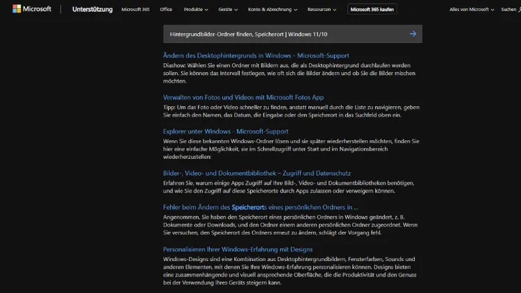 Hintergrundbilder-Ordner finden, Speicherort | Windows 11/10