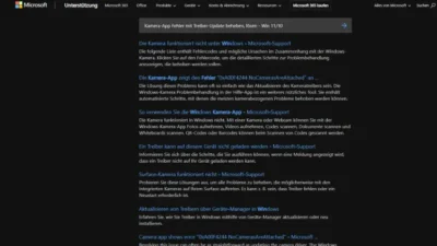 Kamera-App Fehler mit Treiber-Update beheben, lösen - Win 1110